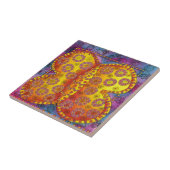 Carreau Illustration de l'aquarelle papillon à motifs (Côté)