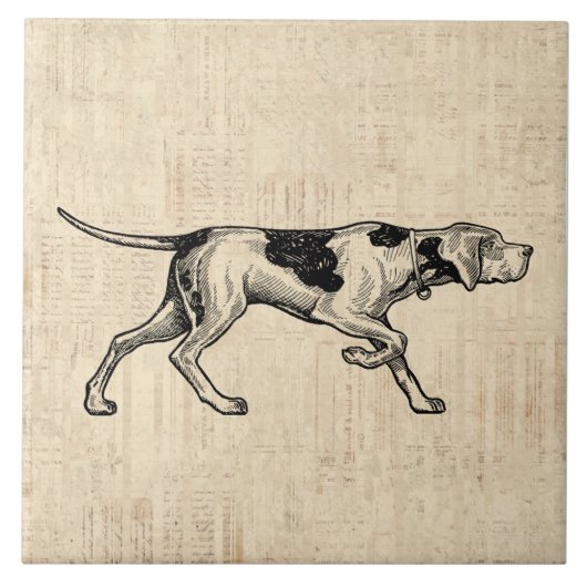 Carreau Illustration de l'art du chien avec un style de sc (Devant)