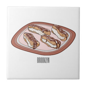 Carreau Illustration de l'éclair de chocolat