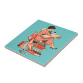 Carreau Illustration de lecture pour amateur de livres anc (Côté)