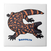 Carreau Illustration de lézard géant affamé (Devant)