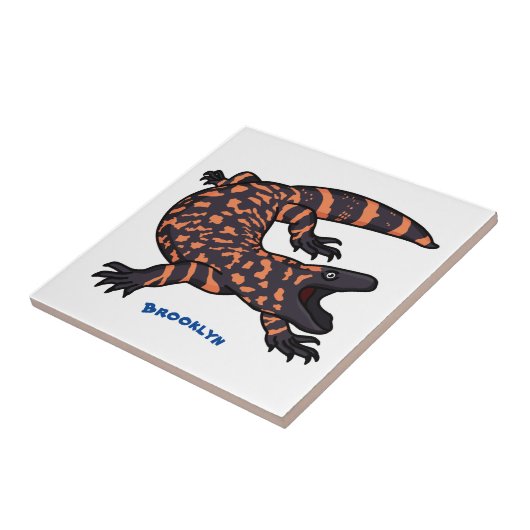 Carreau Illustration de lézard géant affamé (Côté)