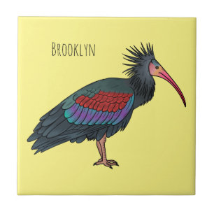 Carreau Illustration de l'ibis à chauve-souris du nord