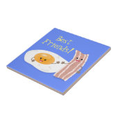 Carreau Illustration de l'oeuf de Cute kawaii et du bacon (Côté)