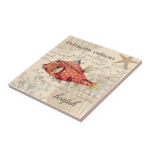 Carreau Illustration de l'Orange Boxfish 🐡 Nautique Vinta (Côté)