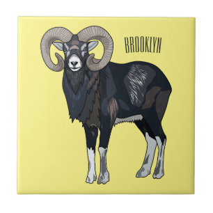 Carreau Illustration de mouflon, mouton