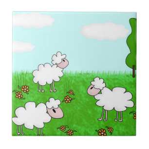 Carreau Illustration de moutons mignons pour enfants