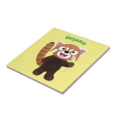 Carreau Illustration de panda rouge mignon (Côté)