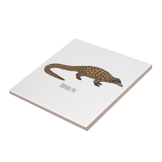 Carreau Illustration de pangolin à queue longue (Côté)