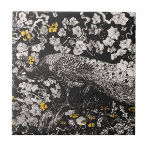 Carreau Illustration de Peacock vintage par Theo van Hoyte