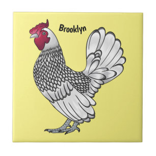 Carreau Illustration de poulet Sebright