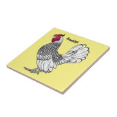 Carreau Illustration de poulet Sebright (Côté)