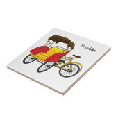 Carreau Illustration de pousse-pousse pédicab (Côté)