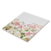 Carreau Illustration de prairie rose Sepia Vintage Rose (Côté)