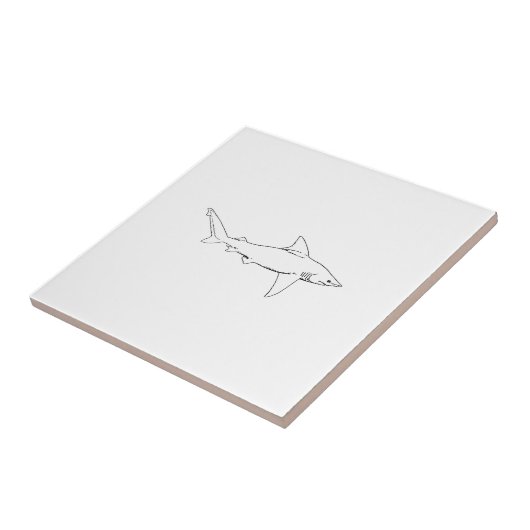 Carreau Illustration de requin de banc de sable (schéma) (Côté)