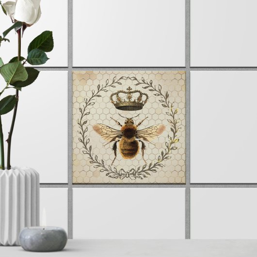 Carreau Illustration de Shabby Chic 🐝 Queen Vintage Bee