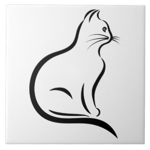 Carreau Illustration de silhouette de chat