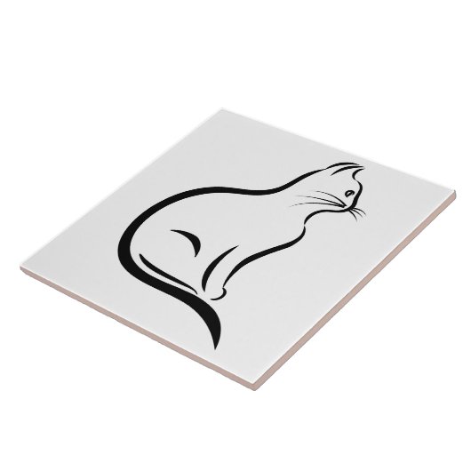 Carreau Illustration de silhouette de chat (Côté)