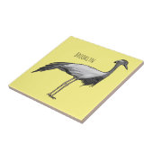 Carreau Illustration de style dessin animé d'un oiseau gru (Côté)