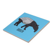 Carreau illustration de tapir de dessin animé (Côté)