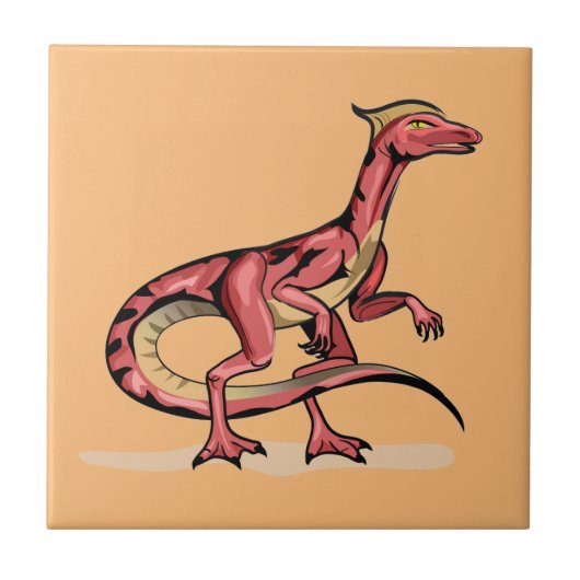 Carreau Illustration De Velociraptor. (Devant)