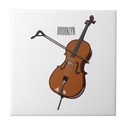 Carreau Illustration de violoncelle (Devant)