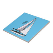 Carreau Illustration de voilier (Côté)