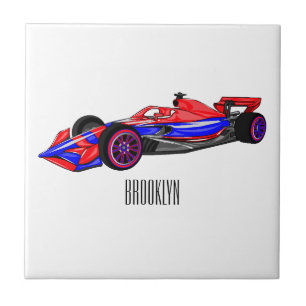 Carreau Illustration de voiture de course professionnelle