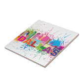 Carreau Illustration d'éclaboussure de peinture d'horizon (Côté)