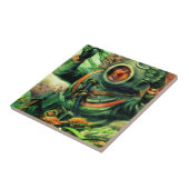 Carreau Illustration des années 1940 du plongeur sous-mari (Côté)