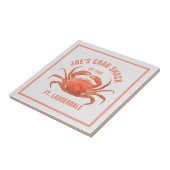 Carreau Illustration des aquarelles à main de crabe orange (Côté)