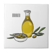 Carreau Illustration d'huile d'olive (Devant)