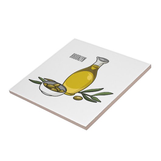 Carreau Illustration d'huile d'olive (Côté)
