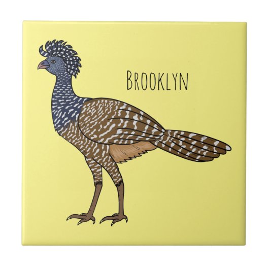 Carreau Illustration d'oiseau de curassow (Devant)