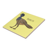 Carreau Illustration d'oiseau de curassow (Côté)
