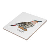 Carreau Illustration d'oiseau de scintillement du Nord (Côté)