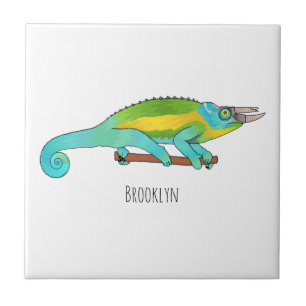 Carreau Illustration du caméléon de Jackson