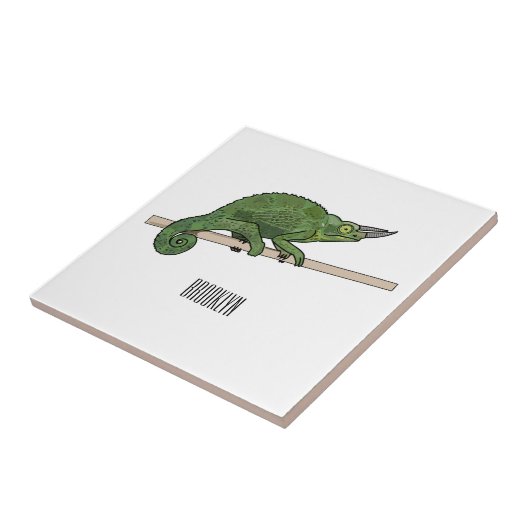 Carreau Illustration du caméléon de Jackson (Côté)