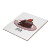 Carreau Illustration du gâteau de lave au chocolat (Côté)