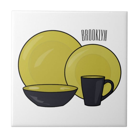 Carreau Illustration du jeu de produits de table (Devant)