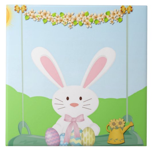 Carreau Illustration du lapin de Pâques (Devant)