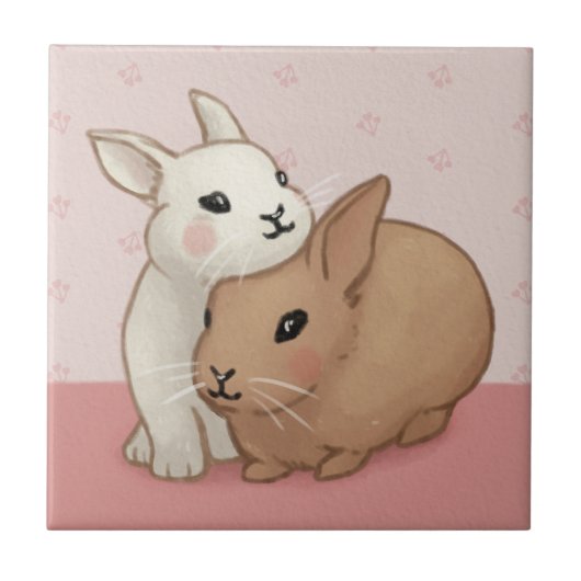 Carreau Illustration du lapin mignon (Devant)