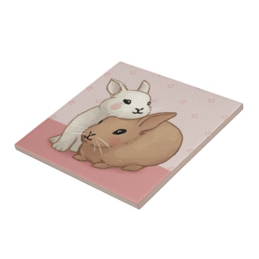 Carreau Illustration du lapin mignon (Côté)