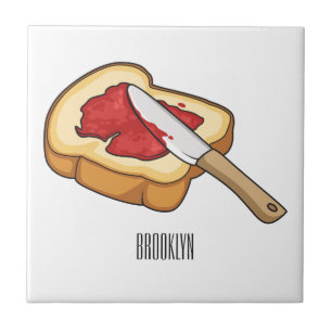 Carreau Illustration du pain et de la confiture