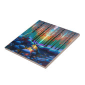 Carreau Illustration du paysage des arbres d'hiver (Côté)