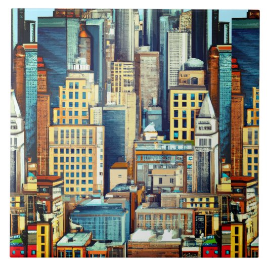 Carreau Illustration du paysage urbain de New York (Devant)