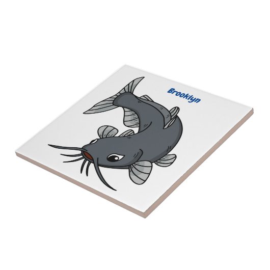 Carreau Illustration du poisson-chat mignon (Côté)