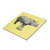 Carreau Illustration du rhinocéros de Javan (Côté)