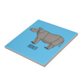 Carreau Illustration du rhinocéros de Javan (Côté)