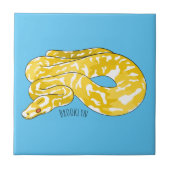 Carreau Illustration du serpent python birman (Devant)